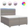 vidaXL Sommier &agrave; lattes de lit avec matelas Taupe 200x200 cm Tissu