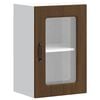 vidaXL Armoire murale de cuisine et porte en verre Kalmar ch&ecirc;ne marron
