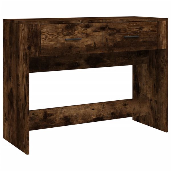 vidaXL Table console Ch&ecirc;ne fum&eacute; 100x39x75 cm Bois d'ing&eacute;nierie