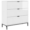 vidaXL Buffet Blanc brillant 79,5 x 33 x 82 cm Bois d'ing&eacute;nierie
