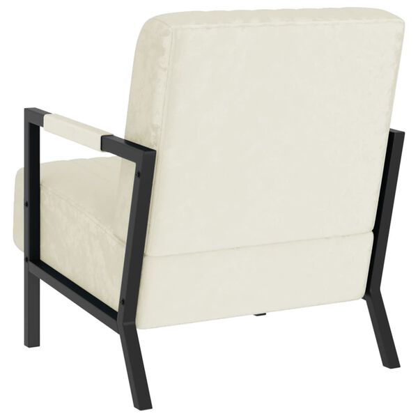 vidaXL Fauteuil blanc cr&egrave;me velours