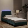 vidaXL Cadre de lit avec LED sans matelas Hanko vert fonc&eacute; 90x190 cm velours