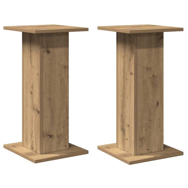 vidaXL Supports de haut-parleurs 2 pcs chêne artisanal bois ingénierie