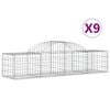 vidaXL Paniers &agrave; gabions arqu&eacute;s 9 pcs 200x50x40/60 cm fer galvanis&eacute;