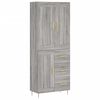 vidaXL Buffet haut Sonoma gris 69,5x34x180 cm Bois d'ing&eacute;nierie