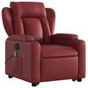 vidaXL Fauteuil inclinable de massage électrique rouge bordeaux