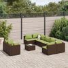 vidaXL Salon de jardin avec coussins 9 pcs marron résine tressée