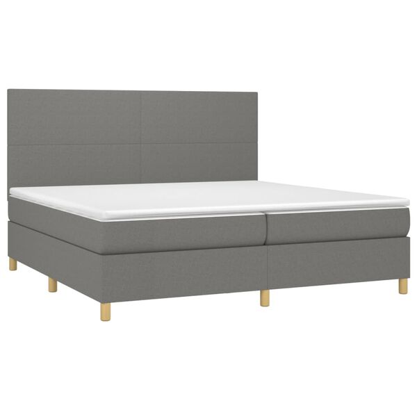 vidaXL Sommier à lattes de lit et matelas et LED Gris foncé 200x200 cm