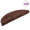 vidaXL Tapis d'escalier 20 pi&egrave;ces 56x17x3 cm Marron Demi-rond