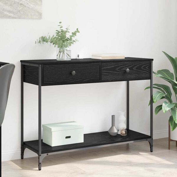 vidaXL Table console Chêne noir 100 x 34,5 x 75 cm Bois d'ingénierie