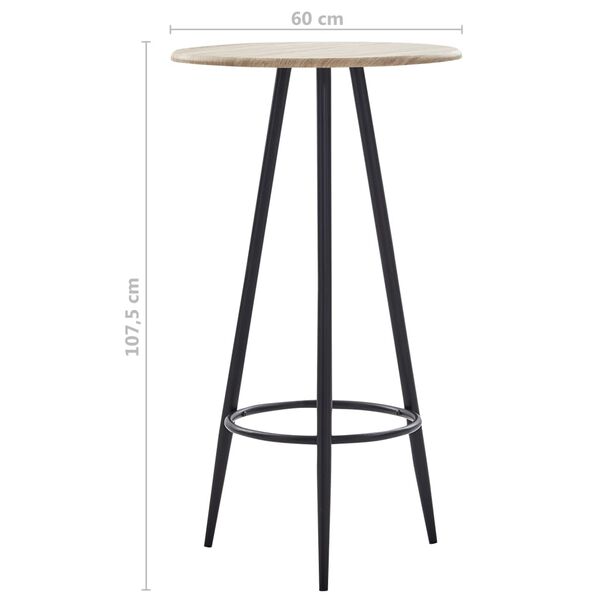 vidaXL Table de bar Ch&ecirc;ne 60 x 107,5 cm MDF