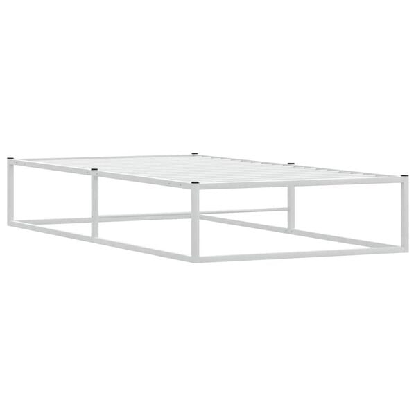 vidaXL Cadre de lit sans matelas blanc 90x200 cm m&eacute;tal