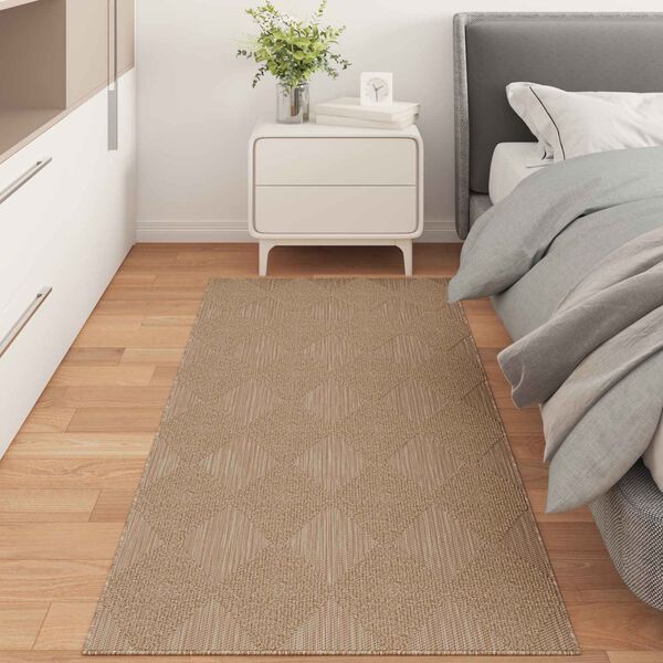vidaXL Tapis de surface HUARTE Naturel 150 x 80 cm Polyester