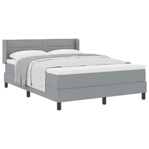 vidaXL Lit &agrave; ressorts avec matelas Gris clair 190 x 140 cm Polyester