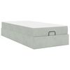 vidaXL Cadre de lit avec matelas avec matelas 2 pcs Gris clair Velours