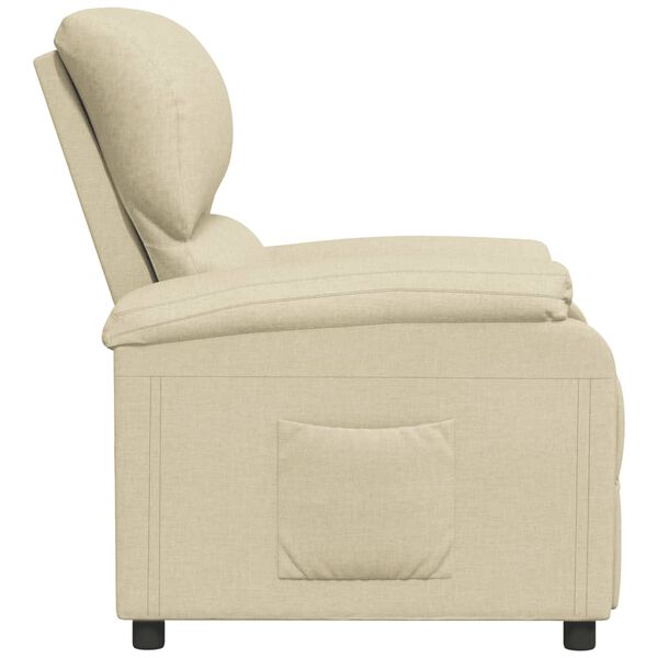 vidaXL Fauteuil inclinable Cr&egrave;me Tissu
