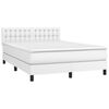 vidaXL Sommier &agrave; lattes de lit avec matelas et LED Blanc 140x190 cm