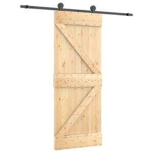 vidaXL Porte coulissante Naturel et noir 85 x 210 cm