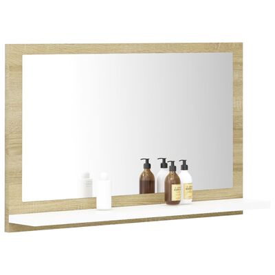 vidaXL Miroir de bain Blanc et chêne sonoma 60x10,5x37 cm Aggloméré