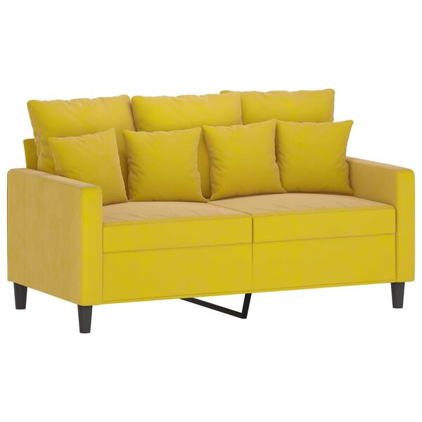 vidaXL Ensemble de canap&eacute;s 3 pcs avec coussins Jaune Velours