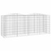 vidaXL Lit sur&eacute;lev&eacute; &agrave; gabions arqu&eacute; 200x50x100 cm Fer galvanis&eacute;