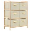 vidaXL &Eacute;tag&egrave;re de rangement 6 paniers Tissu Bois de c&egrave;dre Beige