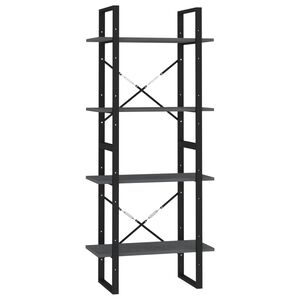 vidaXL Biblioth&egrave;que &agrave; 4 niveaux Gris 60x30x140 cm Bois de pin massif