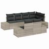 vidaXL Ensemble de canap&eacute; de jardin 7 pcs Gris clair polyrotin