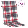 vidaXL Chaises de jardin inclinables lot de 4 et coussins bois teck