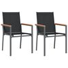vidaXL Chaises de jardin lot de 2 noir 55x61,5x90cm textil&egrave;ne et acier