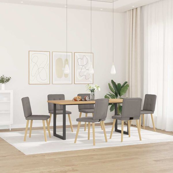 vidaXL Chaises &agrave; manger lot de 6 taupe tissu