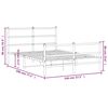 vidaXL Cadre de lit m&eacute;tal sans matelas avec pied de lit noir 140x190cm