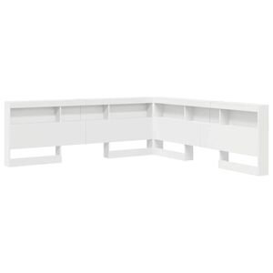 vidaXL T&ecirc;te de lit de rangement Blanc 200 cm Bois d'ing&eacute;nierie