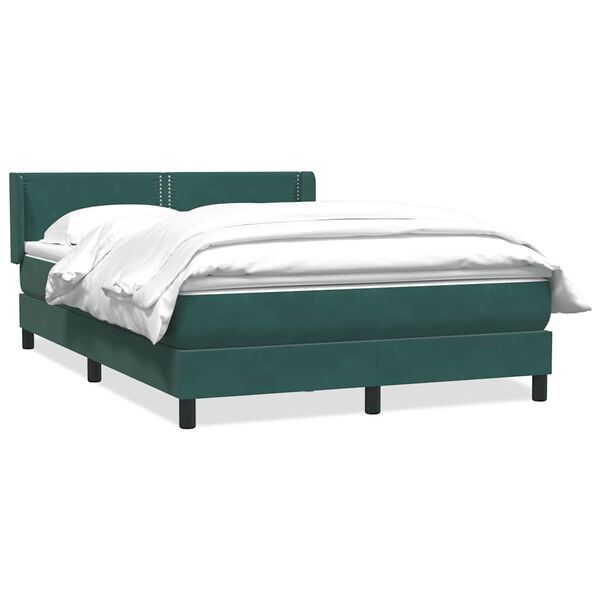 vidaXL Sommier &agrave; lattes de lit et matelas vert fonc&eacute; 160x220cm velours