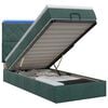 vidaXL Lit coffre avec matelas et LED Vert fonc&eacute; 90 x 190 cm Velours