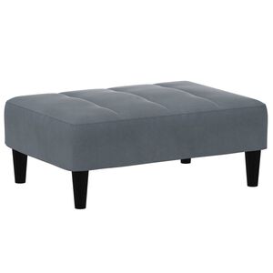 vidaXL Repose-pied gris fonc&eacute; 77x55x31 cm velours