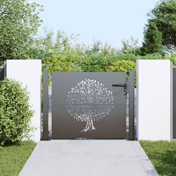 vidaXL Porte de Jardin Noir 100 x 100 cm Acier peint par poudre