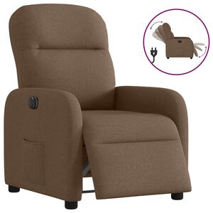 vidaXL Fauteuil inclinable &eacute;lectrique Marron Tissu