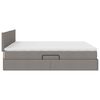 vidaXL Lit avec rangement et matelas avec matelas Taupe 180 x 200 cm