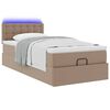 vidaXL Cadre de lit ottoman et matelas cappuccino 90x200 cm similicuir