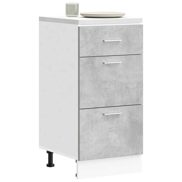vidaXL Meuble bas "Lyon" Gris béton 40 x 46 x 81,5 cm Bois d'ingénierie