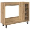 vidaXL Armoire de Golf avec roue Uni Ch&ecirc;ne artisanal 120 x 45 x 98 cm