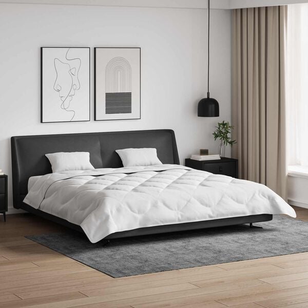 vidaXL Duvet d'&eacute;t&eacute; simple avec oreiller 3 pcs Blanc Microfibre