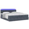 vidaXL Cadre de lit ottoman avec matelas gris fonc&eacute; 200x200 cm velours