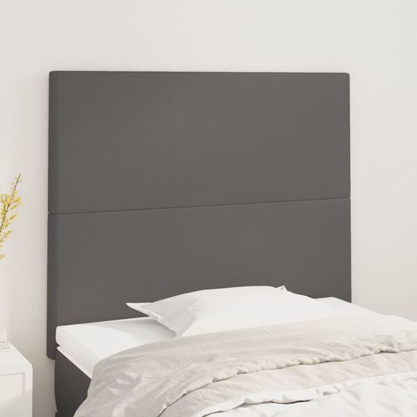 vidaXL T&ecirc;te de lit Gris 80x5x118/128 cm Similicuir