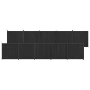 vidaXL Panneau de cl&ocirc;ture 10 pcs WPC et Aluminium Noir