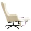 vidaXL Chaise de relaxation avec repose-pied Cr&egrave;me Similicuir