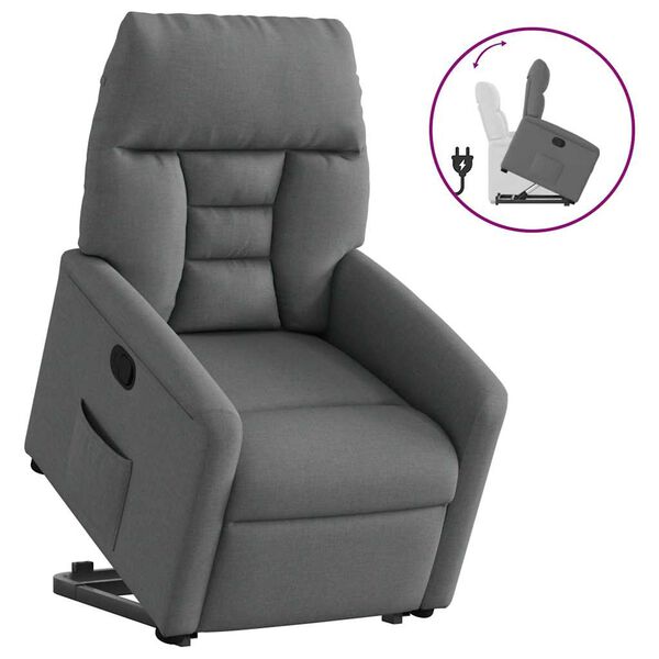 vidaXL Fauteuil inclinable Gris fonc&eacute; Tissu