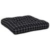 vidaXL Coussin de palette motif &agrave; carreaux noir 60x60x12 cm tissu