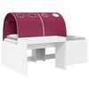 vidaXL Cadre de lit avec tunnel 3 pcs Blanc et rouge Bois d'ing&eacute;nierie